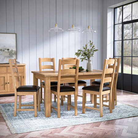 Solid Oak : Bàn Ăn Gổ Sồi Một Mảnh - W180cm